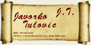 Javorko Tulović vizit kartica